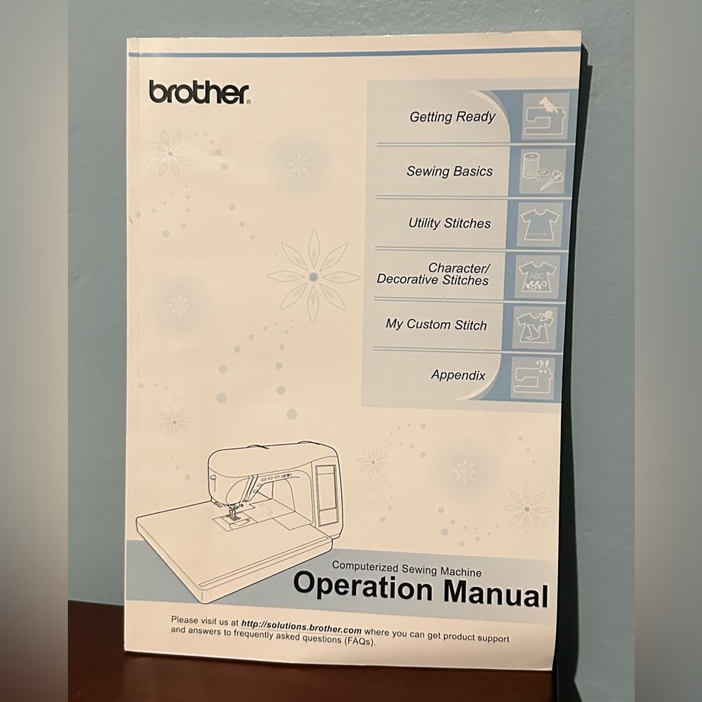 Brother Sewing Machine Operation Manual 882-U64 English XE8166-001 Stitches Used